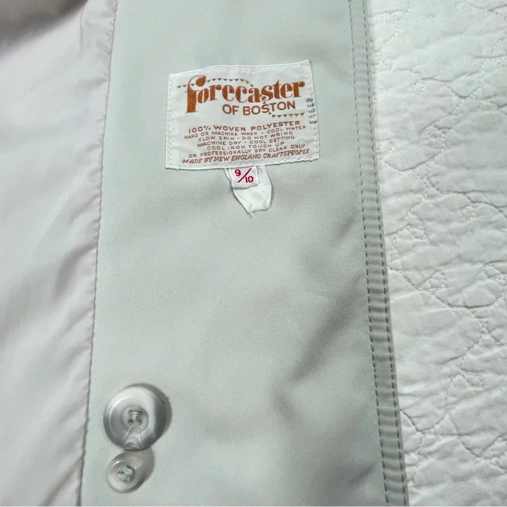 🔥Vintage Forecaster Of Boston Double Breasted Pale Gray Midi Length Trench Coat - Picture 13 of 15